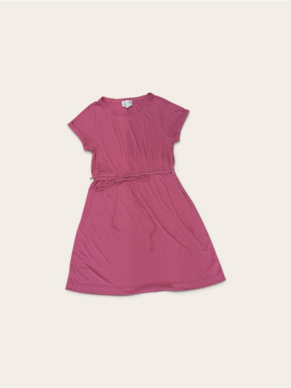 Women’s Tie-Waist Short Sleeve Dress in Dusty Rose